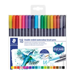 Staedtler® Double Ended Watercolour Brush Pens Asst 18pc - Default Image