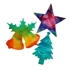 Bertie®  Colour Diffusing Paper Christmas Shapes 36pc - Product Image 2