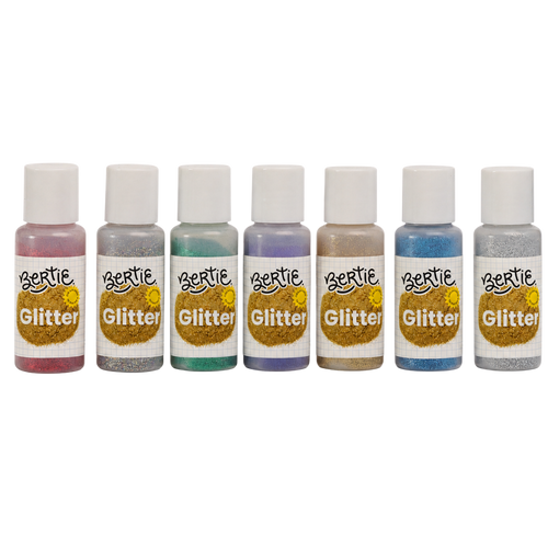 Bertie® Glitter Powder Craft Material Assorted Colours 35g 7pc
