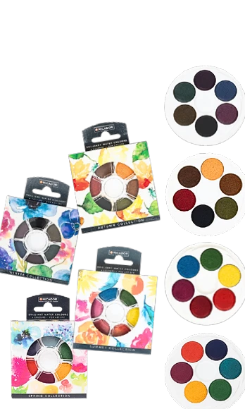 Seasonal watercolour collection - themed paint palettes for artists, students and creative projects