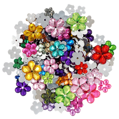 Rhinestones Assorted Flower Mix 100g - Digby