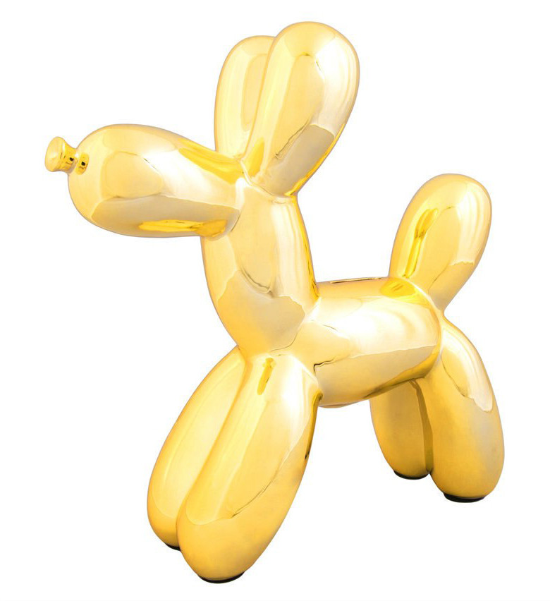 彫刻・オブジェ iron gold-plated dog-shaped piggy bank Interior Illusions Plus Gold Ceramic Dog Piggy Bank - 12