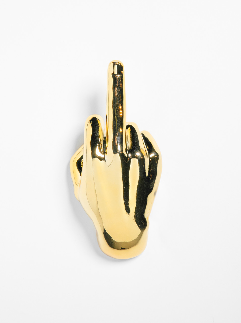 Interior Illusions Plus Gold Middle Finger Hand Wall Mount - 8.5