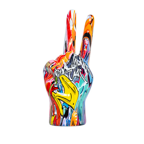 Interior Illusions Plus Street Art Peace Sign Tabletop - 9" tall