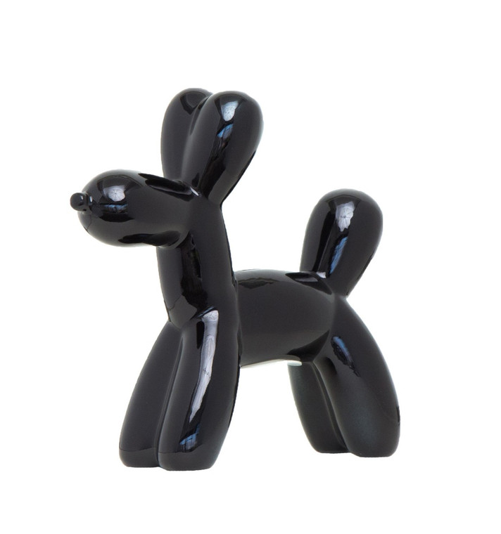 Interior Illusions Plus Black Mini Ceramic Dog Piggy Bank - 7.5" tall