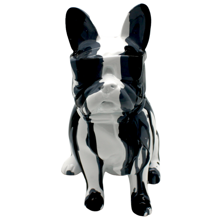 Interior Illusions Plus Grey Graffiti French Bulldog with Glasses - 8" tall