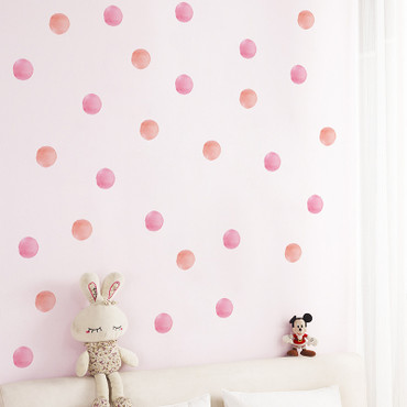 Pink Polka Dots Wall Stickers
