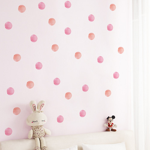 Pink Polka Dots Wall Stickers