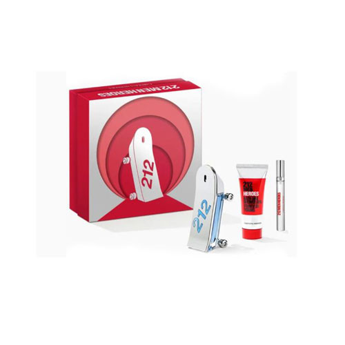 SET CAROLINA HERRERA  212 HEROES MEN  (3 PC )3.0 OZ.EDT M / 0.34 OZ. EDT BW + MINI (NEW UPC) / 8411061045800