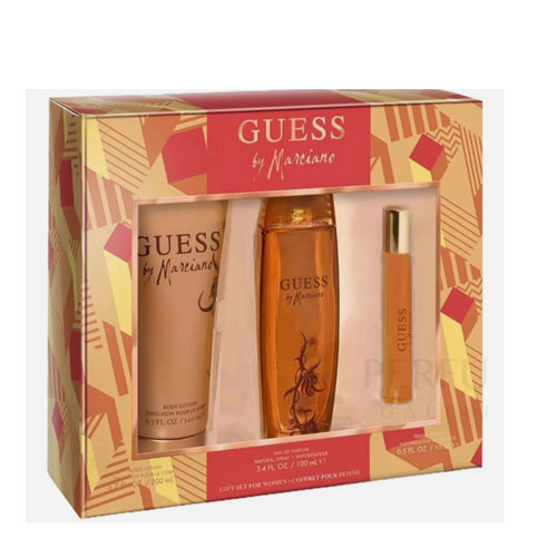 SET GUESS MARCIANO WOMEN ( 3 PC )3.4 OZ EDP SP /6.7 OZ BL / MINI / 85715349668