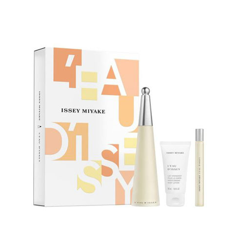 SET ISSEY MIYAKE WOMEN ( 3 PC ) 3.3 OZ EDT SP / 1.6 OZ BL / 0.34 OZ EDT SP / 3423222118457