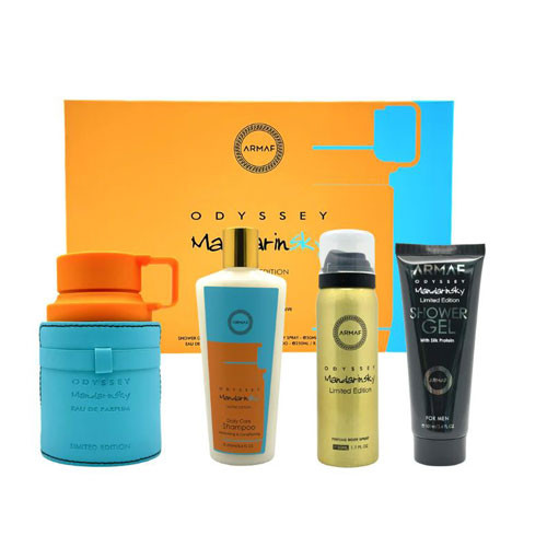 SET ARMAF ODYSSEY MANDARIN SKY MEN ( 4 PC )3.4 OZ EDP SP/ 3.4 OX SG / 1.7 OZ BL / 8.4 OZ SHAMPOO / 6294015195361