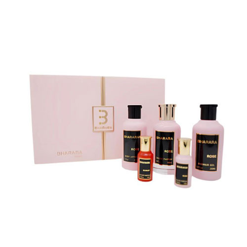 SET BHARARA ROSE WOMEN (5 PC ) 3.4 OZ EDP SP / 6.7 OZ BL / 6.7 OZ SG /0.34 OZ EDP X 2 / 850050062554