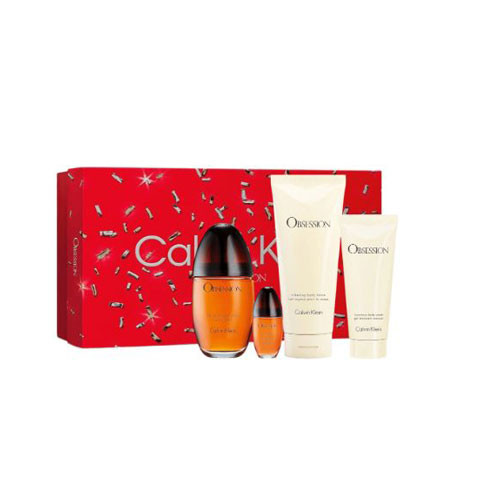 SET CALVIN KLEIN OBSESSION WOMEN (4 PC )3.4 OZ EDP / 6.7 OZ BL / 3.4 OZ SG / 0.5 OZ EDP / 3616304678530