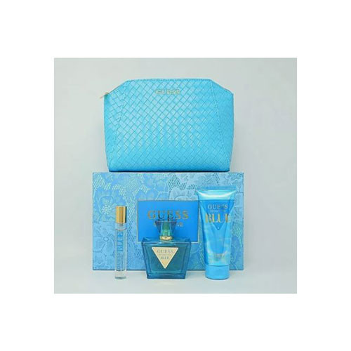 SET GUESS SEDUCTIVE BLUE WOMEN ( 4 PC )2.5 OZ EDT SP / 3.4 OZ BL / 0.50 OZ EDT SP  / POUCH  / 85715330284