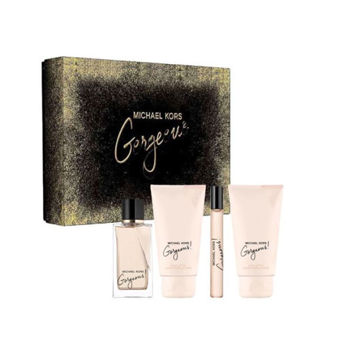 SET MICHAEL KORS GORGEOUS WOMEN ( 4PC ) 3.4 OZ EDP SP /3.4 OZ BL /3.4 OZ SG /0.33 OZ EDP SP / 850049716451