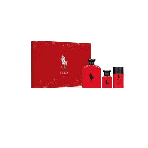 SET RALPH LAUREN POLO RED  (3 PC ) 4.2 OZ.EDT SP / 1.0 OZ.EDT SP / DEO / 3605972857156