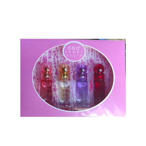 SET 360 PERRY ELLIS LADIES MINI  ( 4 PC )X0.25 OZ ,360W / 360 PURPLE /360 RED / 360 CORAL / 844061016118
