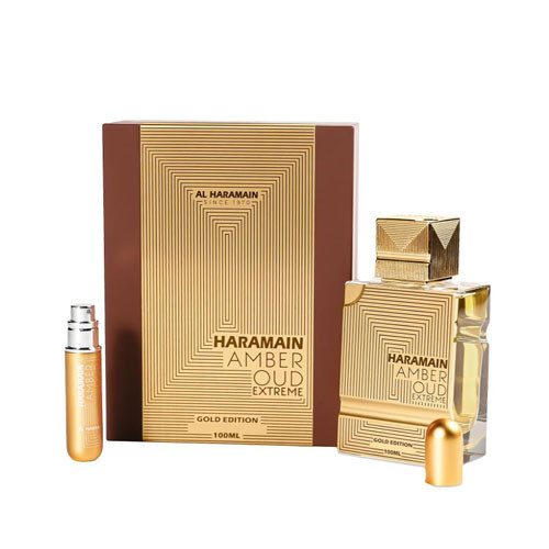 AL HARAMAIN AMBER OUD GOLD 999.9 DUBAI  3.4 OZ EXTRAIT DE PARFUM+ REFILLABLE ATOMISER / 6291106814835