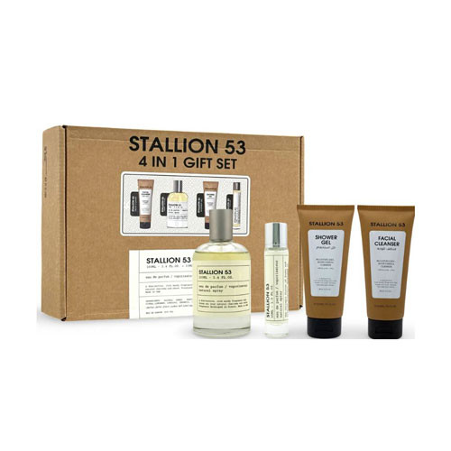 SET EMPER STALLION 53 UNISEX (4 PC ) 3.4 OZ EDP SP / 0.50 OZ  EDP SP/ 3.4 OZ SG /3.4 OZ FACIAL CLEANSER / 6294021902496