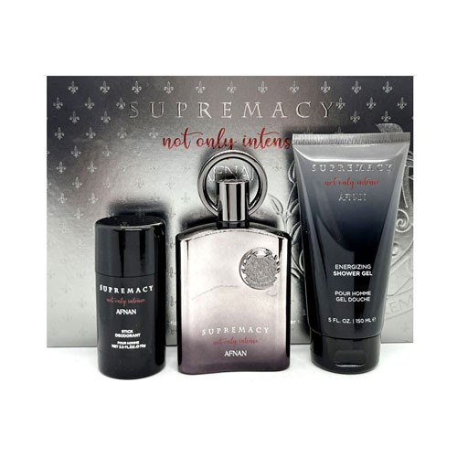 SET AFNAN SUPREMACY NOT ONLY INTENSE UNISEX (3 PC) 3.4 OZ EDP SP / 2.5 DEO / 3.4 OZ S.GEL  / 6290171073246