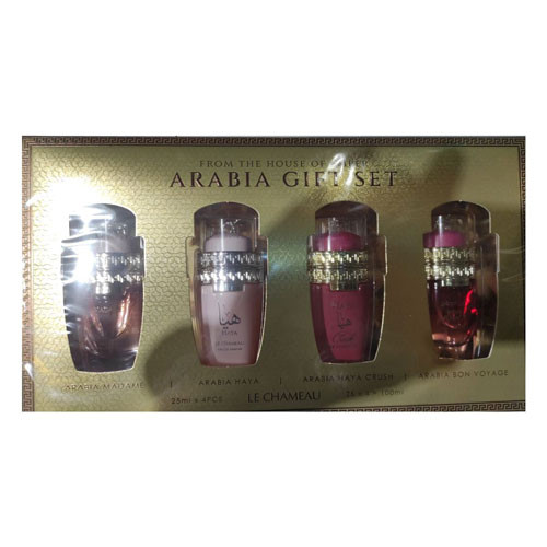 SET LE CHAMEAU ARABIA POUR FEMME ( 4 PC )MADAME,HAYA,HAYA CRUSH,BON VOYAGE 0.845 OZ EDP SP / 6294021908382