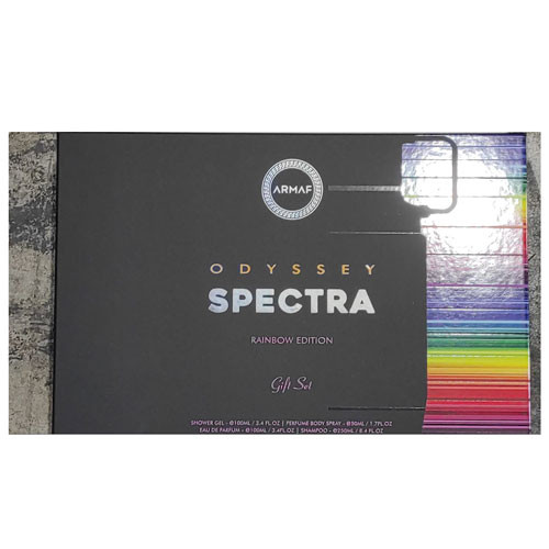 SET ARMAF ODYSSEY SPECTRA MEN( 4 PC ) 3.4 OZ EDP SP / 3.4 OZ SG / 8.4 OZ SHAMPOO / 1.7 OZ BODY SPRAY / 6295199804179
