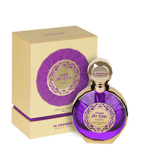 Perfumes Wholesale Al Haramain Bon Cherie Violette Women Extrait De Parfum 3.4oz purple bottle and packaging.