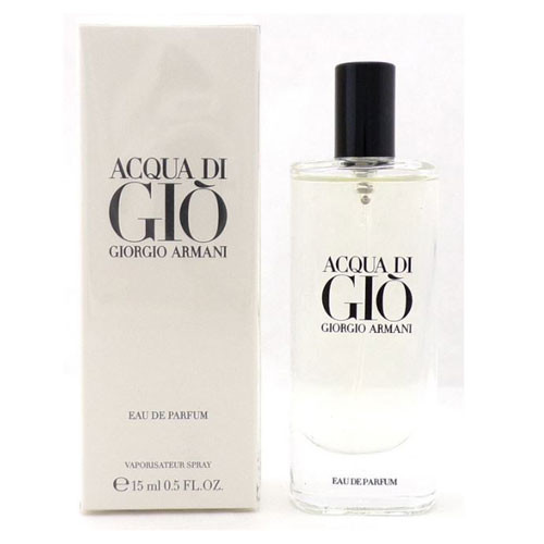 Perfumes Wholesale Giorgio Armani Acqua di Gio EDP 0.50oz perfume bottle and box, clear glass, black cap.