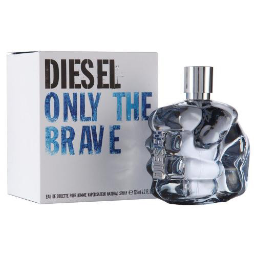 Perfumes Wholesale DIESEL Only The Brave 4.2 EDT perfume bottle and box, 125ml, silver cap, clear glass.