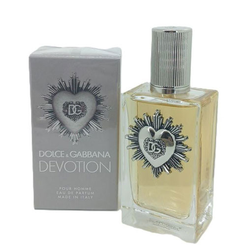Perfumes Wholesale Dolce & Gabbana Devotion Men 3.4oz EDP perfume bottle and box, 100ml, clear glass.