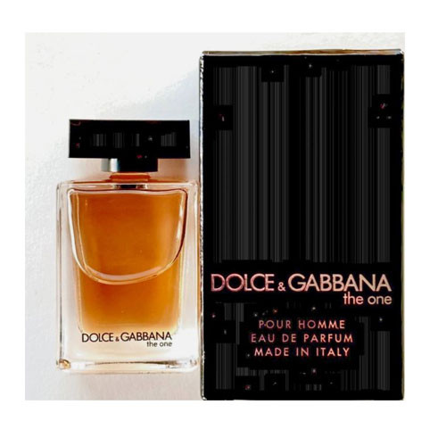 Perfumes Wholesale Dolce & Gabbana The One Pour Homme EDP 5ml bottle and packaging, golden brown liquid.