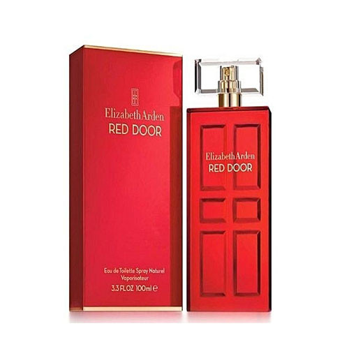 Perfumes Wholesale Elizabeth Arden Red Door Women 3.4 oz EDT Spray, 100ml, red bottle and box packaging.