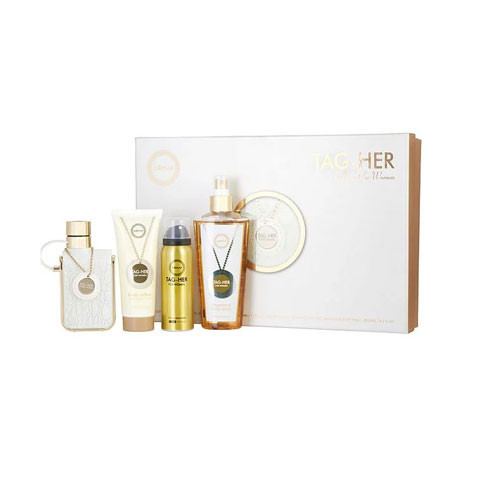 SET ARMAF TAG HER WOMEN ( 4 PC SET ) 3.4 OZ. EDP SP /3.4 OZ BL/1.7 OZ BS /8.4 OZ BS / 6085010091068