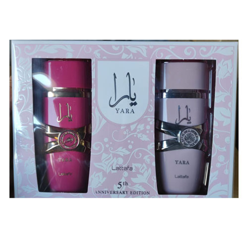 SET LATTAFA YARA 5TH ANIVERSARY WOMEN  ( 2 PC ) YARA 3.4 OZ EDP SP /YARA CANDY 3.4 OZ EDP SP / 6290362346128