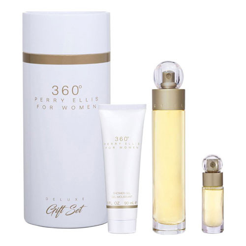 SET PERRY ELLIS 360 WOMAN (3 PC )3.4 OZ.EDP / 3.0 GEL / MINI / 844061014763