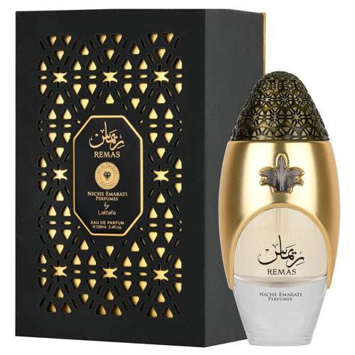 Perfumes Wholesale LATTAFA REMAS UNISEX 3.4 OZ EDP SP, gold and white bottle, 100ml, UP-LAT-101.