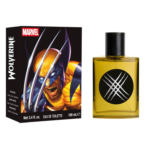 Perfumes Wholesale Marvel Wolverine EDT perfume bottle and box, 100ml, yellow fragrance for kids by Marvel.