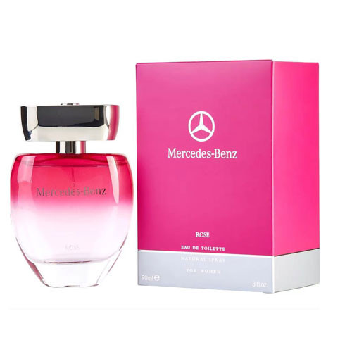 Perfumes Wholesale Mercedes-Benz Rose Women 3.0 oz EDT perfume bottle and pink box, 90ml, by 1942, UP-MERB-10.