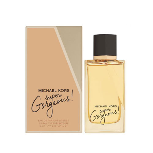 Perfumes Wholesale Michael Kors Super Gorgeous perfume bottle 100ml with box, gold liquid, black cap, elegant design.