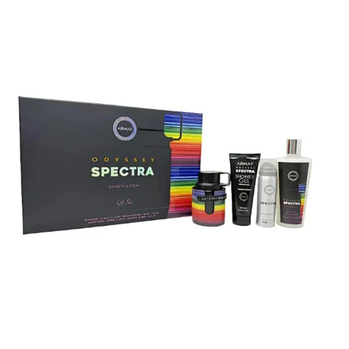 SET ARMAF ODYSSEY SPECTRA MEN( 4 PC ) 3.4 OZ EDP SP / 3.4 OZ SG / 8.4 OZ SHAMPOO / 1.7 OZ BODY SPRAY / 6295199804179