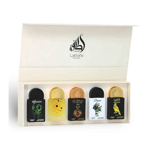 SET LATTAFA PRIDE X0.67 OZ ( 5 PC )AFFECTION / THARWAH GOLD / WATCH1505 / BREEZE / SHAHEEN GOLD / 6290362348108