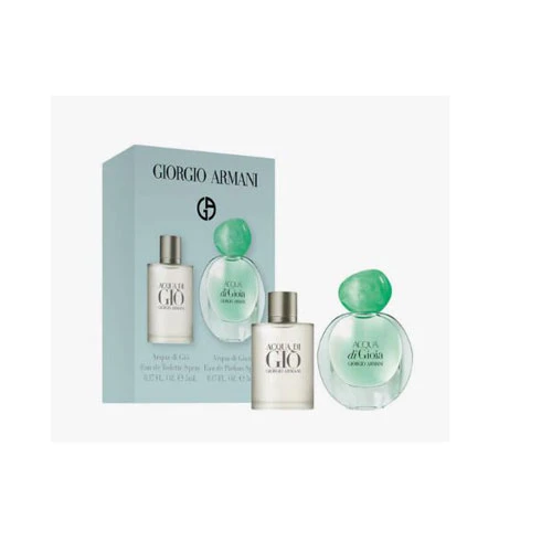 MINI SET GIORGIO ARMANI ACQUA GIO( 2 PC ) 0.17 OZ  EDT SP / ACQUA DI GIOIA  WOMEN 0.17 EDP SP / 3605973050914