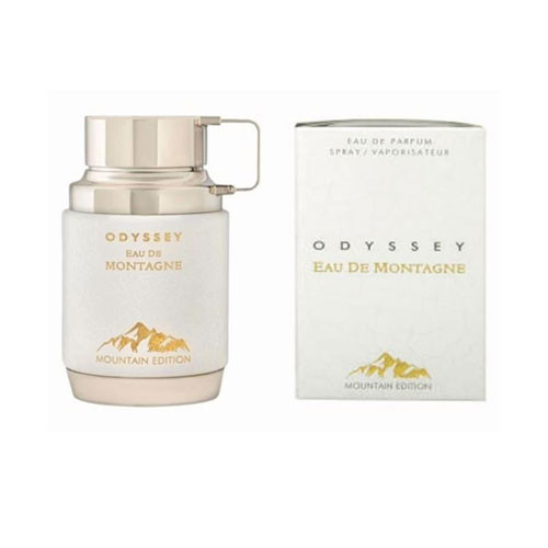Perfumes Wholesale ARMAF Odyssey Eau De Montagne Mountain Edition Men's 3.4oz EDP perfume bottle and packaging.