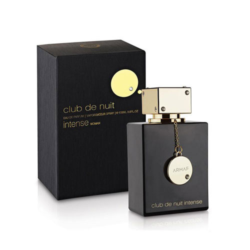 Perfumes Wholesale Armaf Club De Nuit Intense Women 3.6oz EDP perfume bottle and box, gold accents, 105ml.