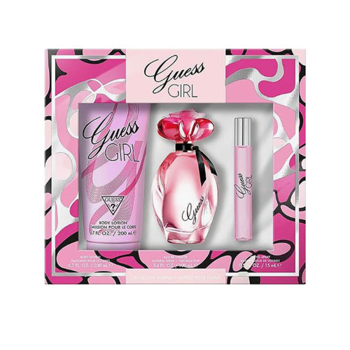 SET GUESS GIRL WOMEN ( 3 PC ) 3.4 OZ EDT SP /6.7 OZ BL / 0.51 OZ TRAVEL / 85715349675