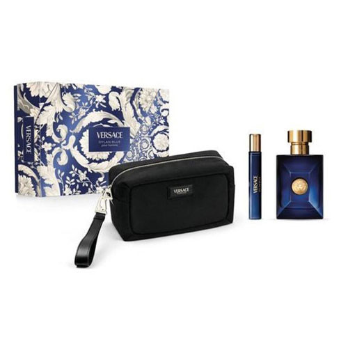 SET VERSACE DYLAN BLUE ( 3 PC )3.4 OZ EDT SP /0.33 OZ EDT SP /BOLSO  / 8011003903030