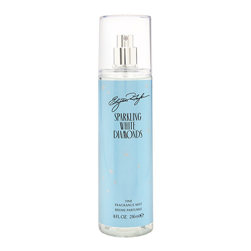 Perfumes Wholesale Elizabeth Taylor White Diamonds Sparkling Body Mist Women 8.0 OZ 240ml clear bottle light blue label.