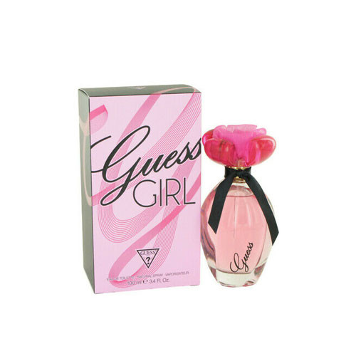 Perfumes Wholesale GUESS GIRL WOMEN 3.4 OZ EDT perfume bottle and box, pink, 100ml, GUESS brand.