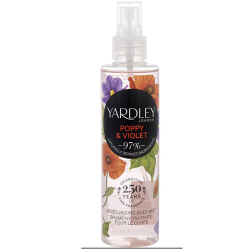 Size=200 ML 5056179301252 BODY MIST YARDLEY POPPY & VIOLET W 6.8 OZ